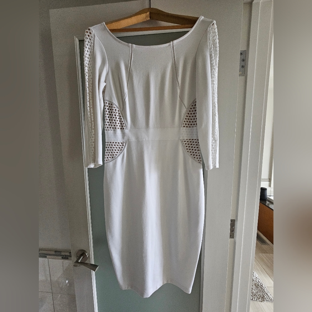 Bailey 44 Mesh Bodycon White Dress-Size Medium